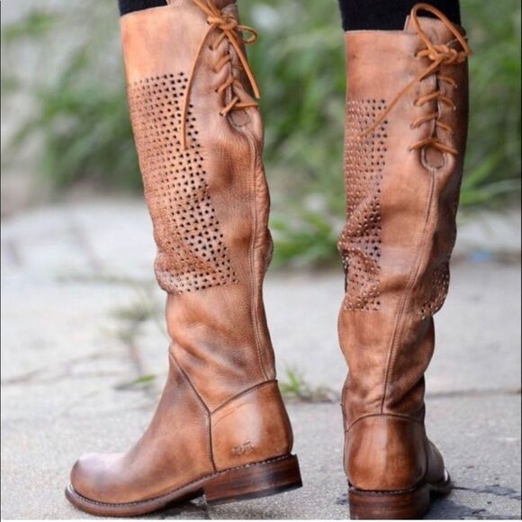 Bed Stu Shoes - Bed Stu Cambridge Driftwood Tall Moto Boots Size 6.5